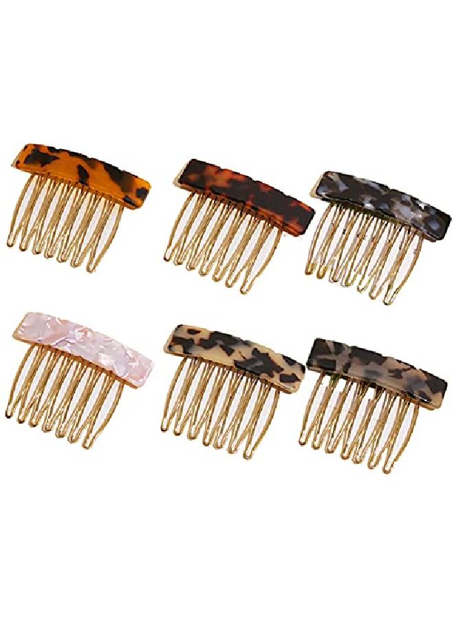 Luzen 6 قطع مشط جانبي شعر أكريليك فاخر صغير ذو 7 أسنان لتزيين الشعر وإكسسوارات تصفيف الشعر للنساء والفتيات - Image 2