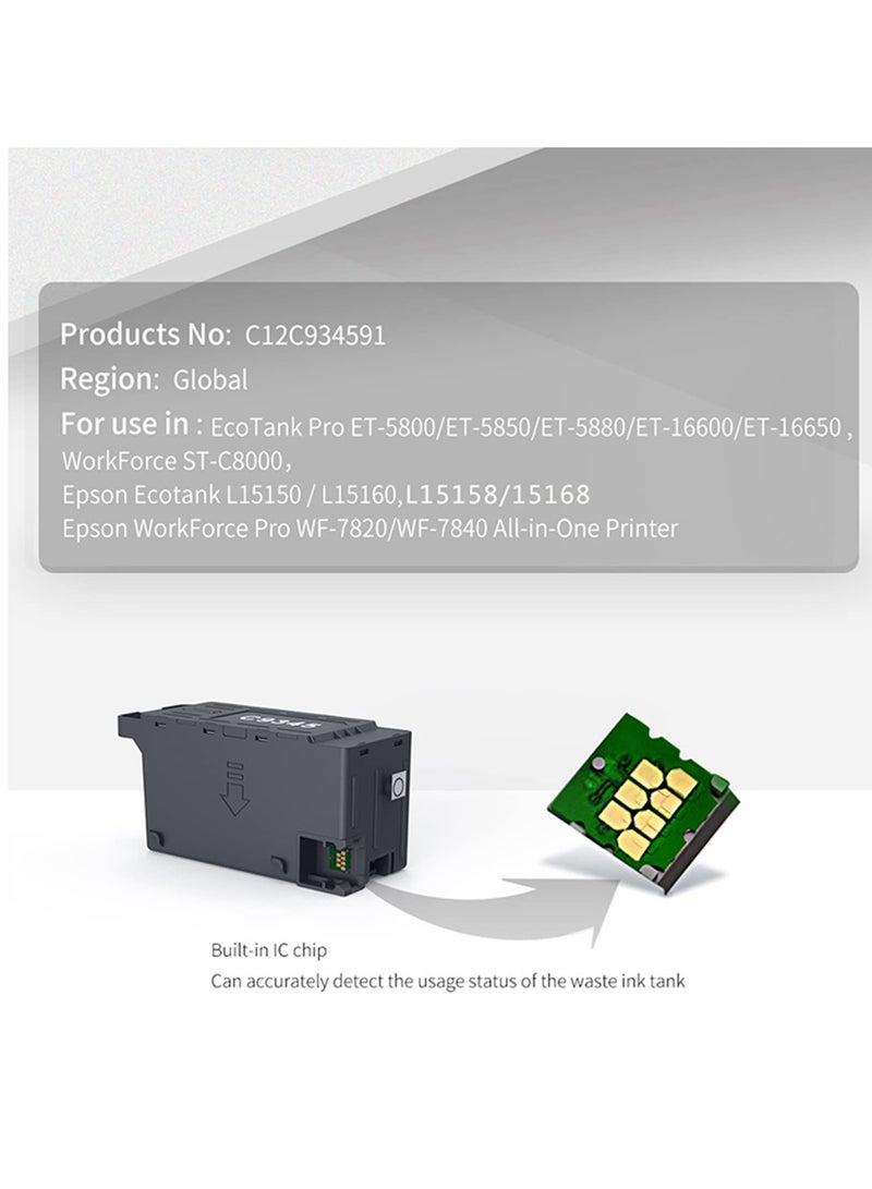 Green Tiger Remanufactured Ink Maintenance Box Replacement for C9345 or C12C934591,Work with ET-5800 ET-5850 ET-5880 ET-16600 ET-16650 ST-C8000 L15150 L15160 WF-7820 WF-7840 Printer - Image 4