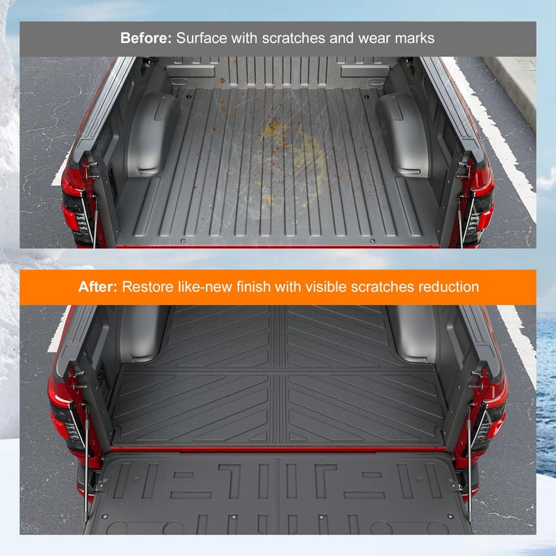powoq 5.5FT Truck Mat Compatible with 2021 2022 2023 2024 2025 2026 Ford F150 Truck Bed Mat TPE Tailgate Liner Replacement for 2021-2026 Ford F-150 Accessories (5.5FT Bed Mat+Tailgate Mat) - Image 3