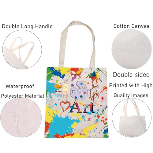 BNQL Artist Painter Gifts Tote Bag Painting Artist Gift for Art Teacher Student Painter Gift Bag Art Painting Canvas Tote Bag (Art Tote Bag) - Image 4