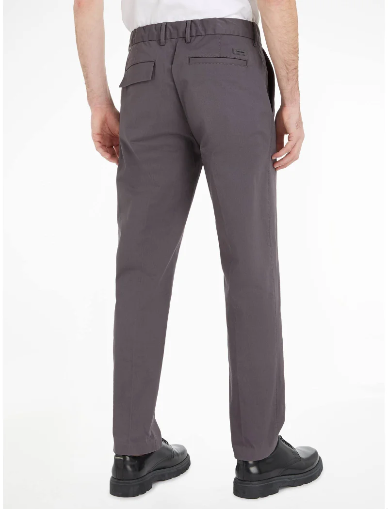 CALVIN KLEIN Tapered Twill Pleated Trousers