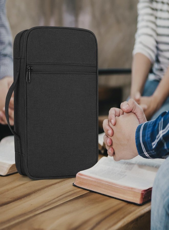 GERMUN Bible Cover with Durable Handle, Carrying Book Case Church Bag Bible, Protective with Zippered Pocket, Bible Study Accessories Supplies, Book Protector for Book Lovers, Black - Image 5