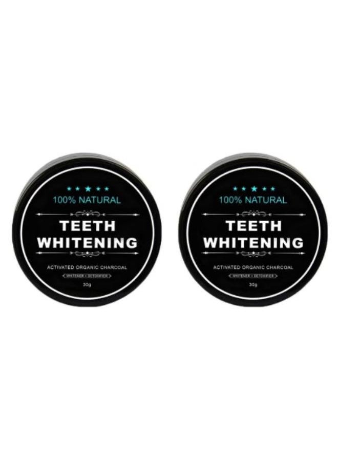 100% NATURAL 2 Piece Set Teeth Whitening Charcoal Powder 30g  - Image 1
