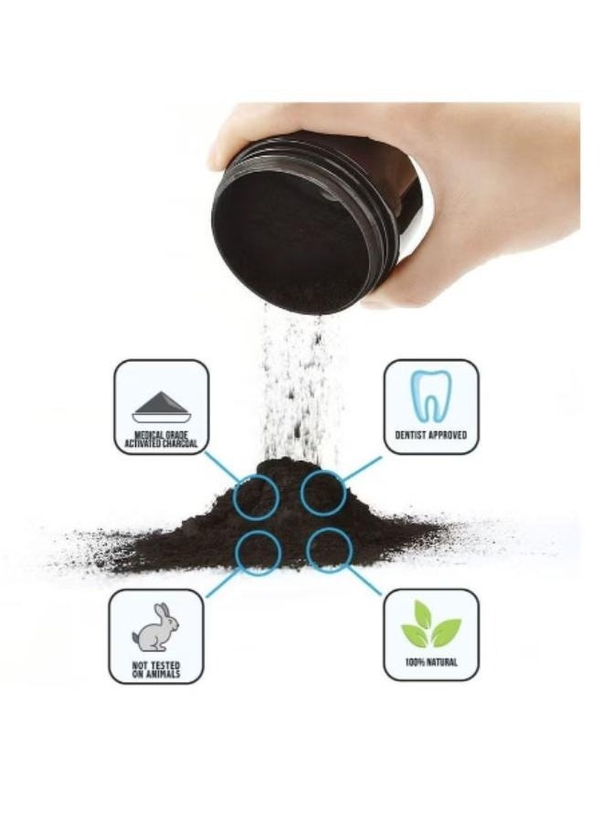 100% NATURAL 2 Piece Set Teeth Whitening Charcoal Powder 30g  - Image 3
