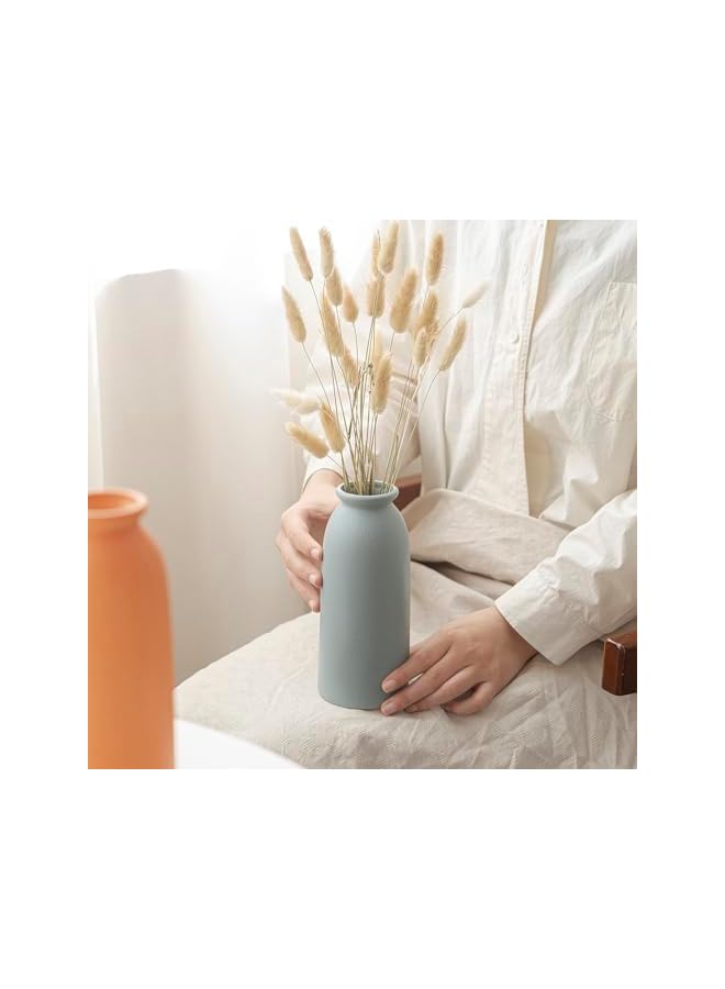 The Bros Ceramic Vase Set of 3, Modern Farmhouse Decor for Living Room, Dining Table Centerpieces, Bookshelf, Mantel and Entrance, Multicolor (Blue Mix) - Image 3