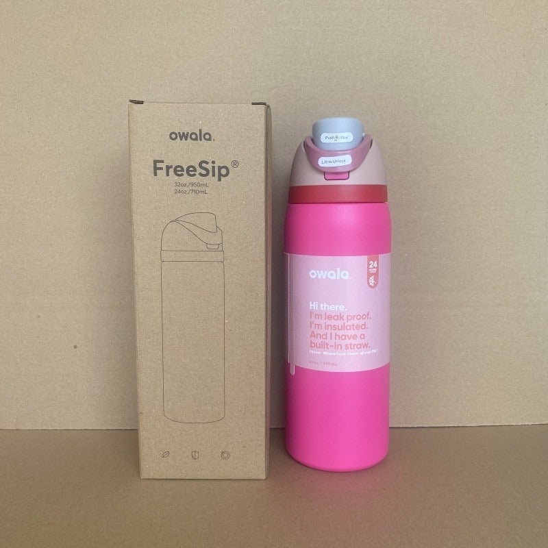 Owala Fruit Cup 304 Stainless Steel Insulated Water Bottle - Large Capacity, Portable Sports Cup with Dual Drinking Straw - Image 1