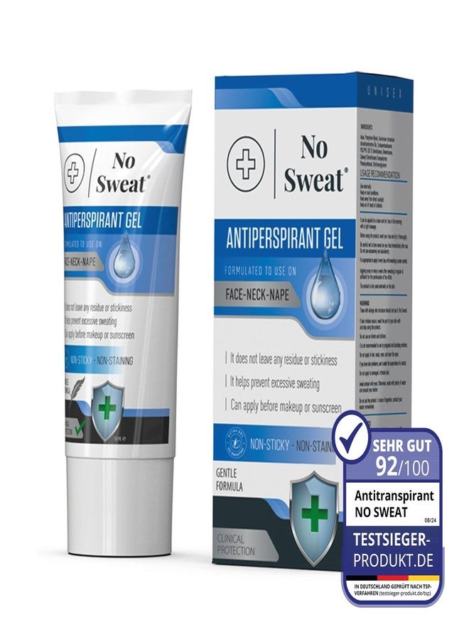 No Sweat Antiperspirant Gel 50 ML - Suitable Usage For Face-Neck-Nape Helps Prevent Excess Facial Sweating and Facial Shining-Suitable For Active Work and During Gym - Image 1