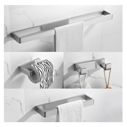 YACVCL 4-Piece Bathroom Hardware Set Brushed Nickel Towel Bar Set Premium Stainless Steel Bath Towel Holder Sets Towel Racks Wall Mounted - Image 1