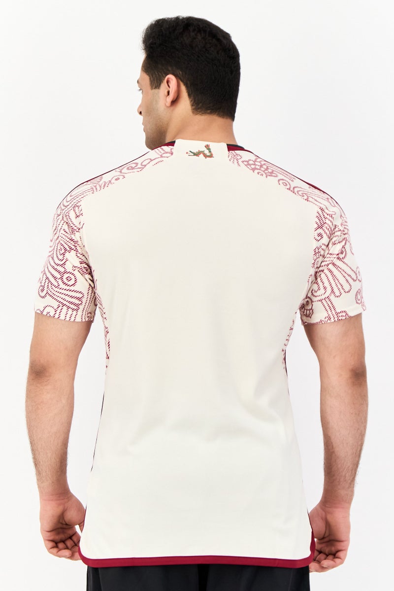 Adidas Men Sportswear Fit Short Sleeve Mexico Football Jersey, Beige - Image 3