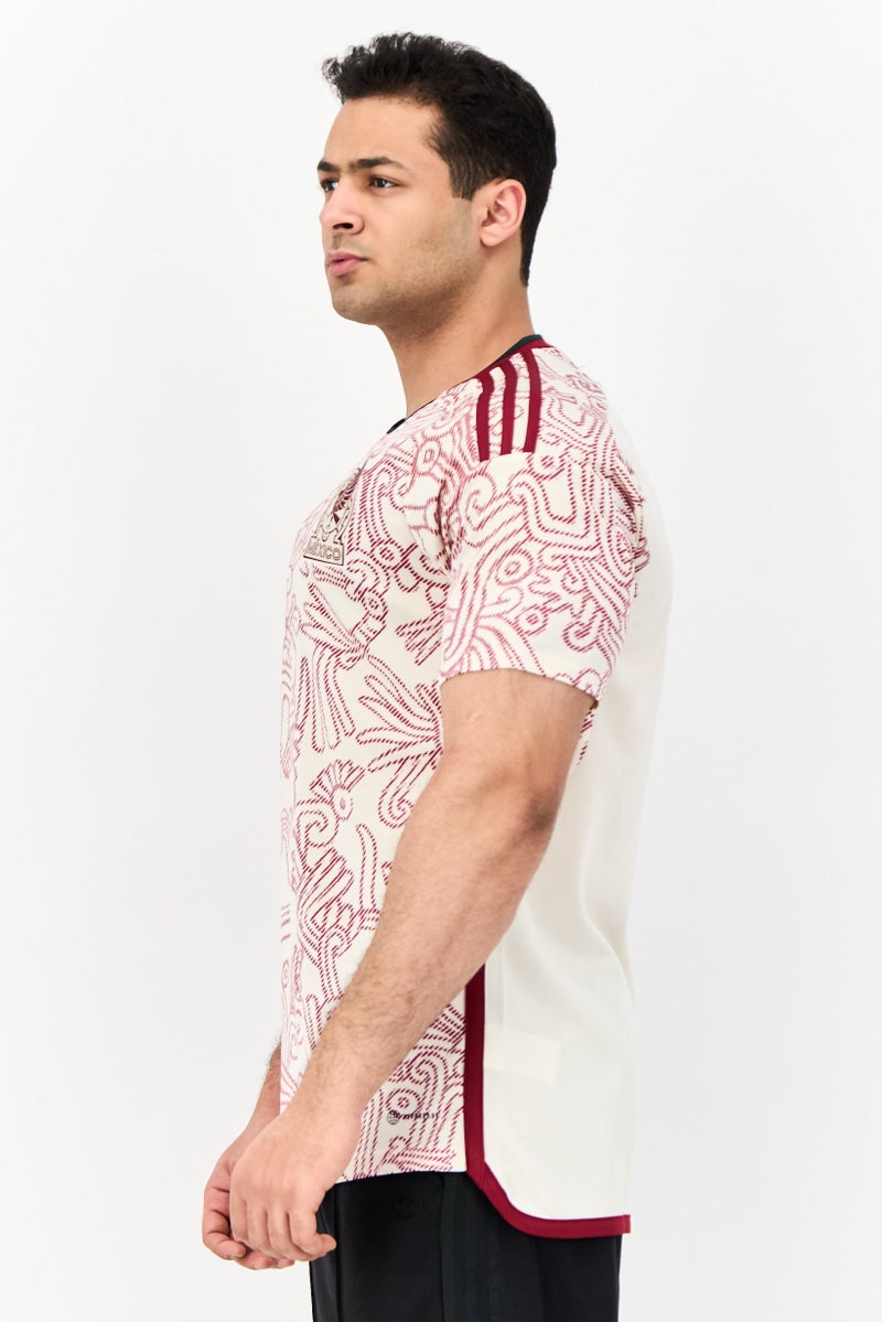 Adidas Men Sportswear Fit Short Sleeve Mexico Football Jersey, Beige - Image 2