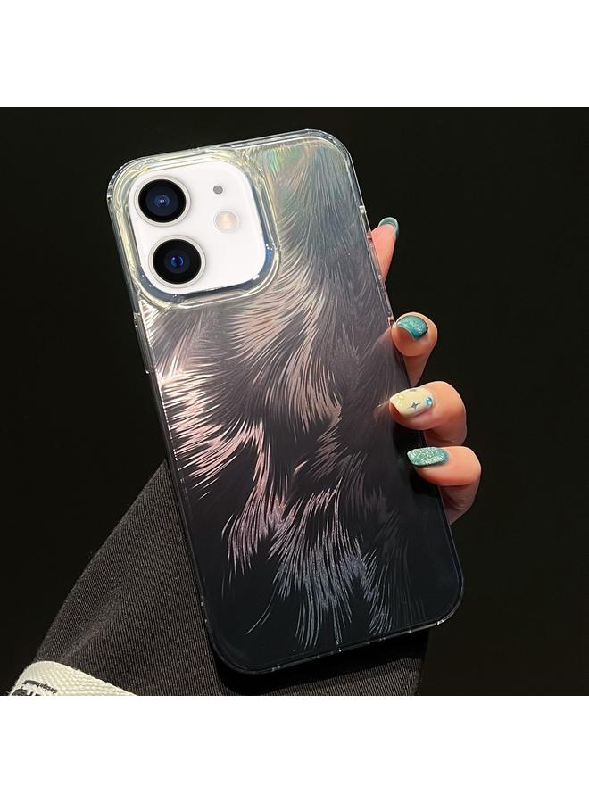 For iPhone 11 Foxtail Bronzing Laser Gradient Phone Case(Black)