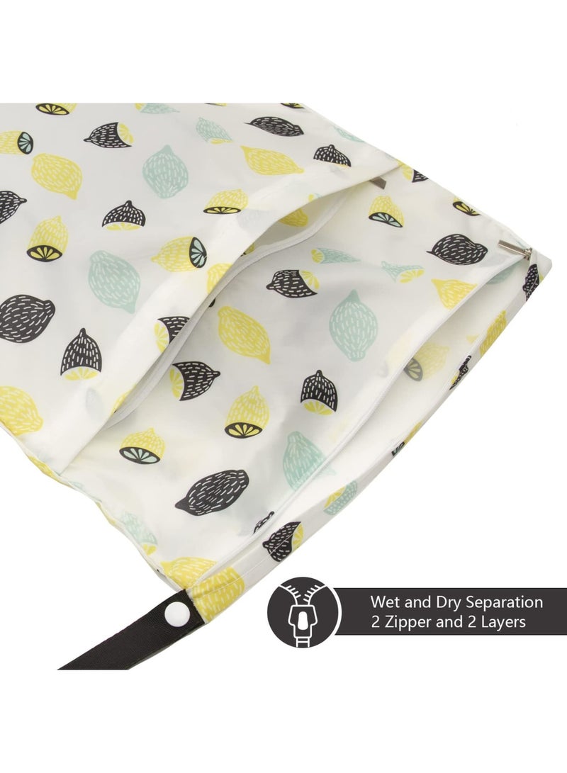 SOLARAE حقيبة مبللة مقاومة للماء، حقيبة حفاضات مبللة وجافة للأطفال، 3 قطع حقيبة مبللة قابلة لإعادة الاستخدام مع جيبين، لحقيبة أجزاء مضخة الثدي، حقائب سباحة مقاومة للماء للسباحة - Image 4