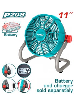 TOTAL Total Cordless Rechargeable 2-in-1 Portable Fan - 11 Inch Electric & Battery Operated, 20V High Performance with Adjustable Tilt - Ideal for Indoor, Camping & Outdoor Use Battery and Charger Sold Separately  - Image 1