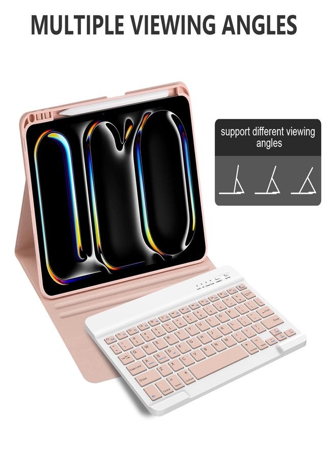 KBCASE Keyboard Case for iPad Pro 11-inch (M4) 2024, Detachable Bluetooth Keyboard Case with Pencil Holder for iPad Pro 11 inch 2024 (Pink) - Image 4