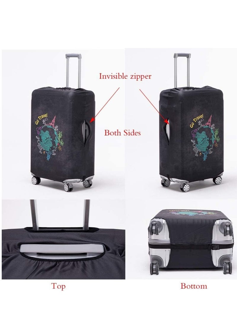 KASTWAVE Luggage Cover, KASTWAVE Water-Washable Suitcase Cover, Suitcase Protector Anti-scratch Suitcase cover for 25-28 Inch Trolley Case for Business Trip School Daily Usin (M) - Image 3