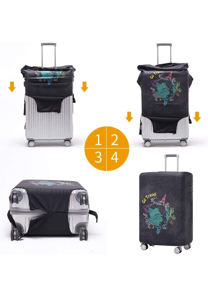 KASTWAVE Luggage Cover, KASTWAVE Water-Washable Suitcase Cover, Suitcase Protector Anti-scratch Suitcase cover for 25-28 Inch Trolley Case for Business Trip School Daily Usin (M) - Image 4