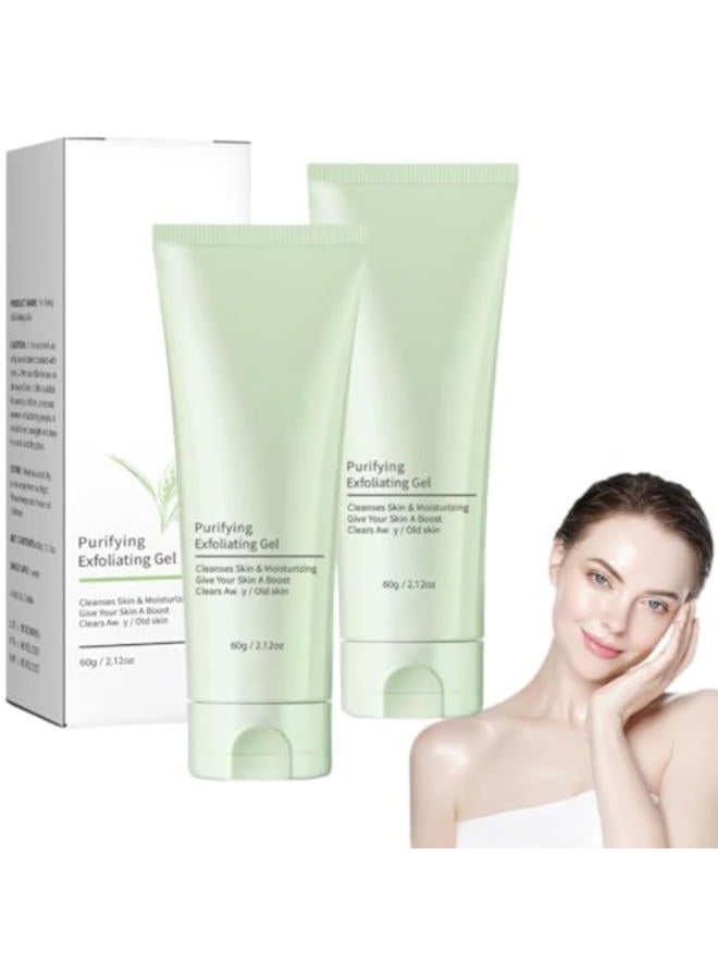 2PCS Purifying Exfoliating Gel,Moisturizing Skin Give,Cleansing Face and Body Exfoliating Scrub Gel - Image 1