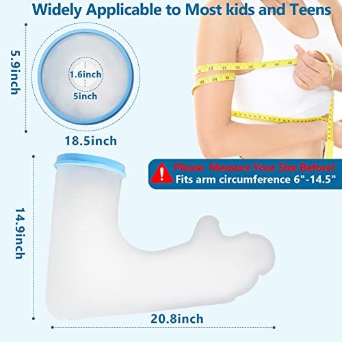 Qinaoco Waterproof Kids Cast Cover for Shower Arm, Teens Long Full Arm Cast Protector for Shower, Shower Sleeve for Arm Cast Bag, Arm Cover for Showering After Surgery Comfortable Watertight Seal Reusable - Image 5