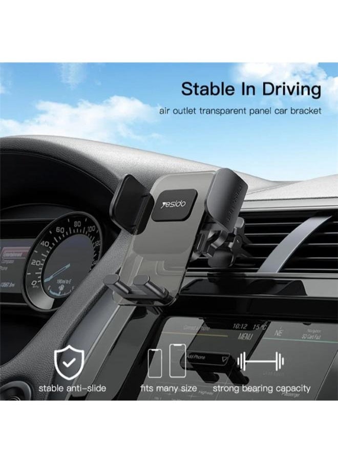 Yesido YESIDO C163 Air Outlet Transparent Panel Car Bracket Mobile Phone Holder Stand  - Image 2