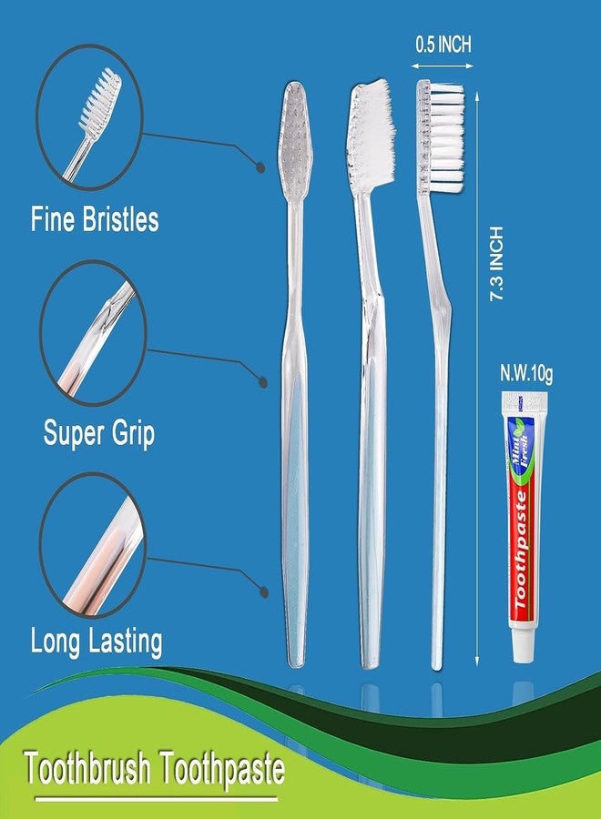 اتش كيو اس ال سوند مجموعة HQSLsund من 30 فرشاة أسنان للاستخدام مرة واحدة مع معجون أسنان ومشط، مغلفة كل منها على حدة، معجون أسنان 10 غرام، مشط أسود 7 بوصة، فرشاة أسنان للمشردين، الفنادق، Airbnb - Image 3