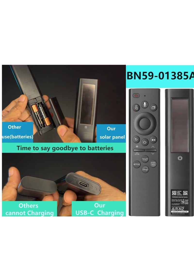 ELTRAZONE BN59-01385A Solar Voice Replacement Remote Control for Samsung TV – Rechargeable Solar Cell Power for 2021-2023 Neo QLED, The Frame, and Crystal 4K/8K UHD Smart TVs – Includes Battery - Image 3