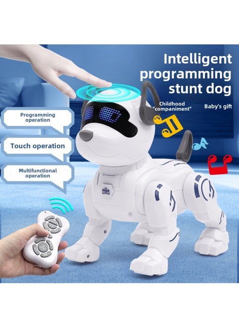K16 Intelligent Robot Dog Simulation Barking Walking Children's Remote Control Electric Toy Dog Programming Stunts-Color:X6 Programming Stunt Dog