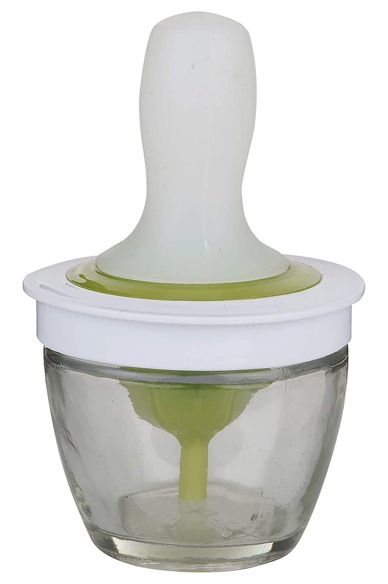 Perfect Pricee Kitchen Silicone Oil Brush BBQ Chefs Basting Set Oil Bottle for Kitchen Silicone Cooking Brush 1485 oz ML Color White Green - Image 1