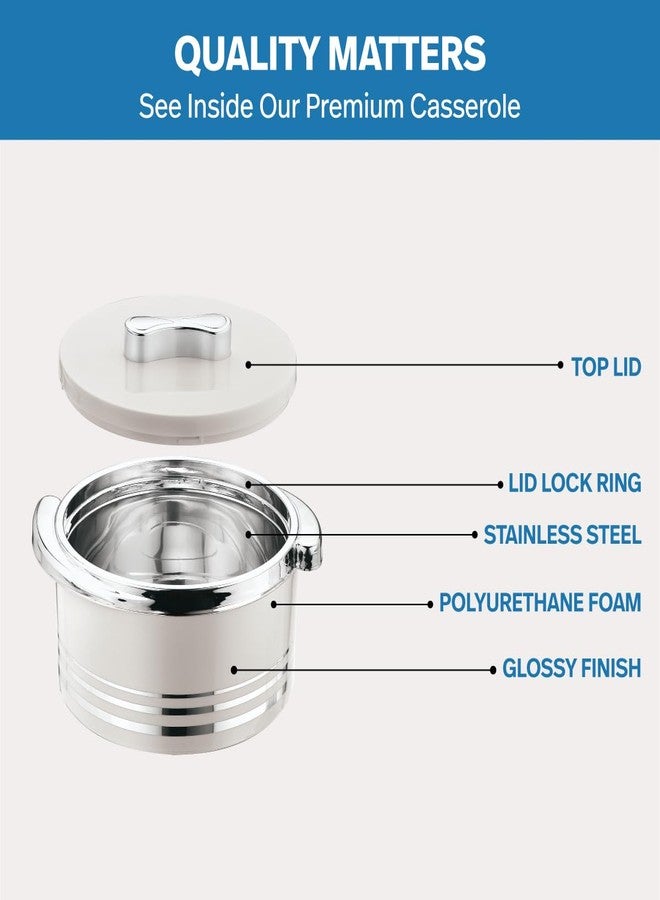 Pinnacle Insulated Casserole Dish with Lid 3 pc Set 3.7/2.6/1.5 qt. Hot Pot Food Warmer/Cooler -Thermal Soup/Salad Serving Bowl- Stainless Steel Hot Food Container-Best Gift Set for Moms -Holidays - Image 2