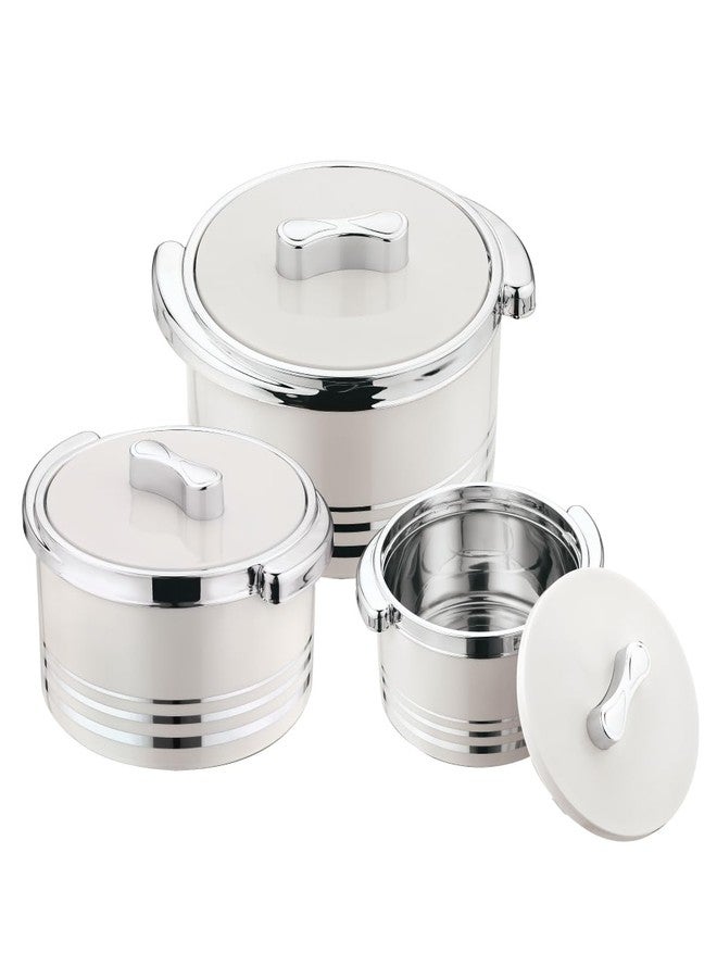 Pinnacle Insulated Casserole Dish with Lid 3 pc Set 3.7/2.6/1.5 qt. Hot Pot Food Warmer/Cooler -Thermal Soup/Salad Serving Bowl- Stainless Steel Hot Food Container-Best Gift Set for Moms -Holidays - Image 1