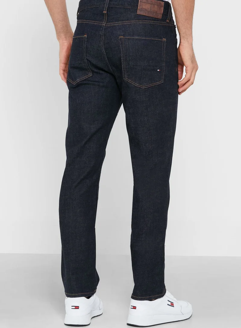 TOMMY HILFIGER Mid Wash Straight Fit Jeans