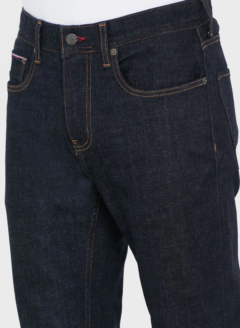 TOMMY HILFIGER Mid Wash Straight Fit Jeans