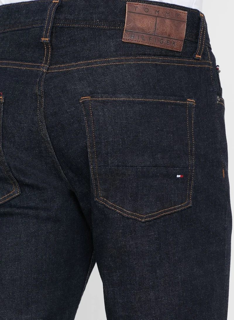 TOMMY HILFIGER Mid Wash Straight Fit Jeans