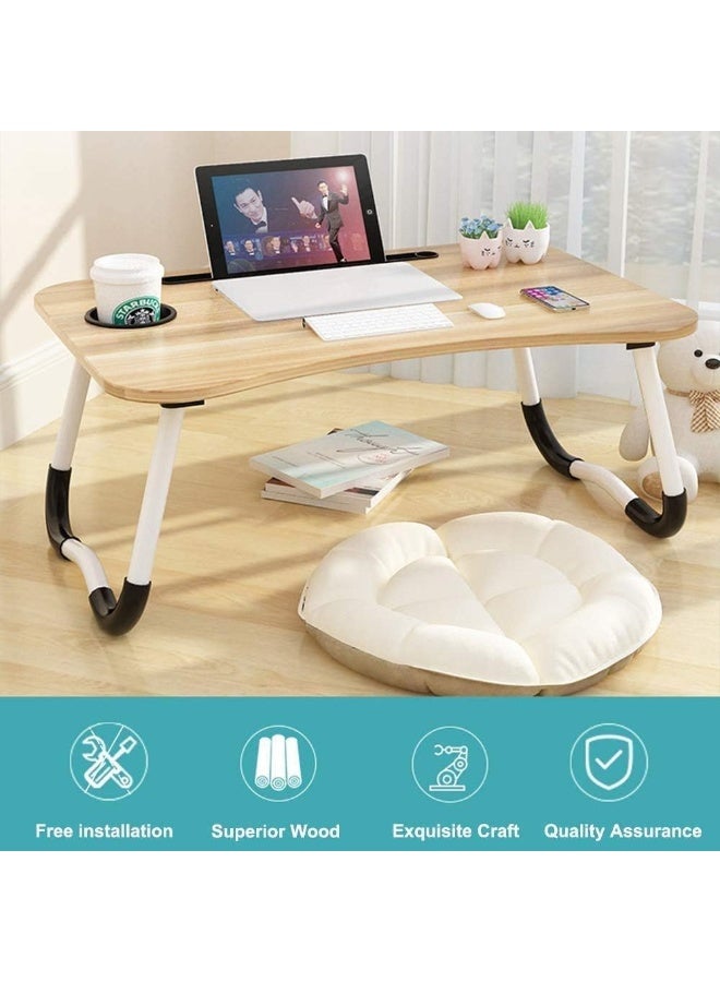 Generic Foldable Laptop Table for Bed – Adjustable Height, Non-Slip Legs, Cup Holder & Tablet/Notebook Stand  - Image 4