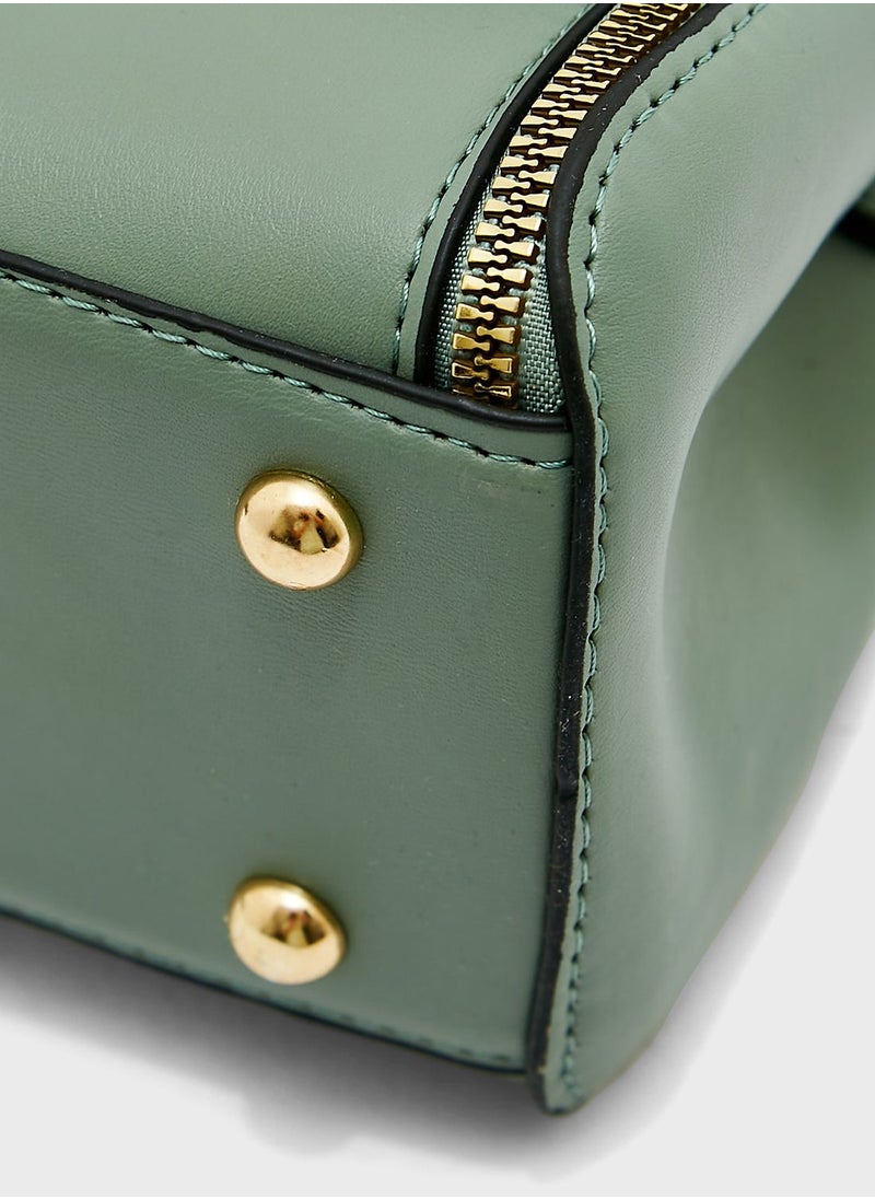 ELLA - Stitch Chain Detail Satchel Bag - Image 1