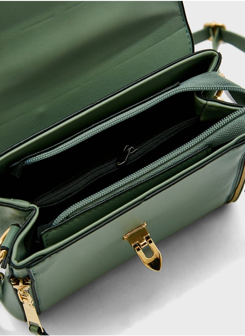 ELLA - Stitch Chain Detail Satchel Bag - Image 1