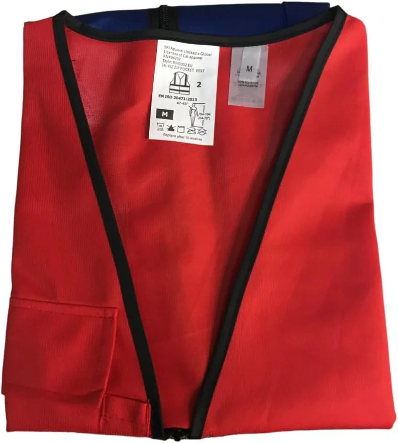 Caterpillar Caterpillar Men's Hi-Vis Zip Pocket Vest with Reflective Stripes