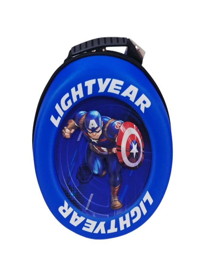 CHADU Lightgear Kids Round Sling Bag - C@pt@!n Amer!c@ Theme | Blue Lightweight Crossbody Bag for Boys | Travel, School & Outdoor Use - Image 1
