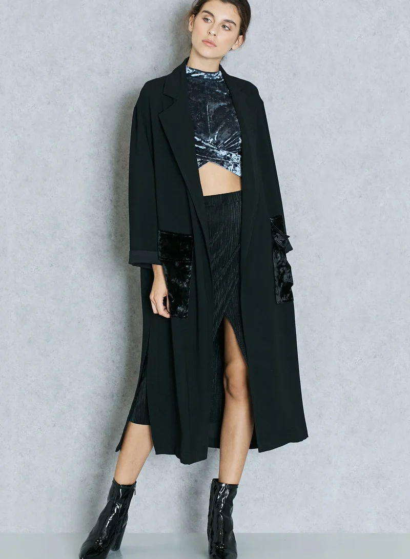 TOPSHOP Velvet Pocket Duster Jacket