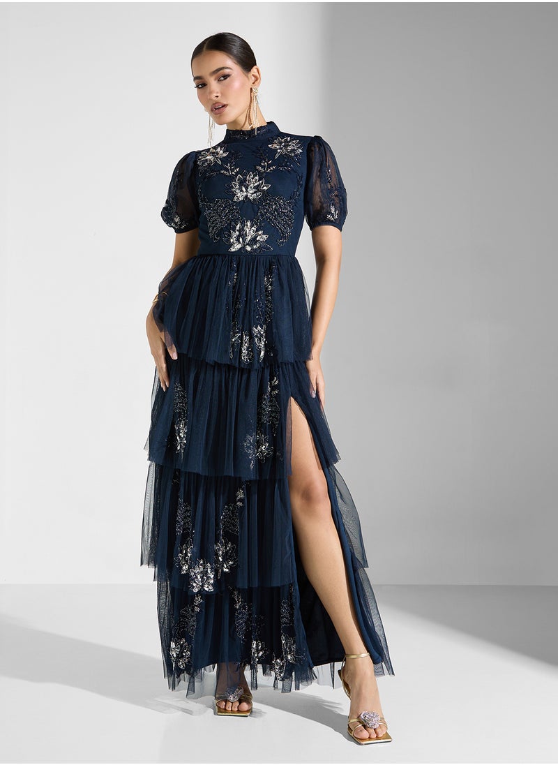 Maya Embellished Tiered Maxi Dress  - Image 1