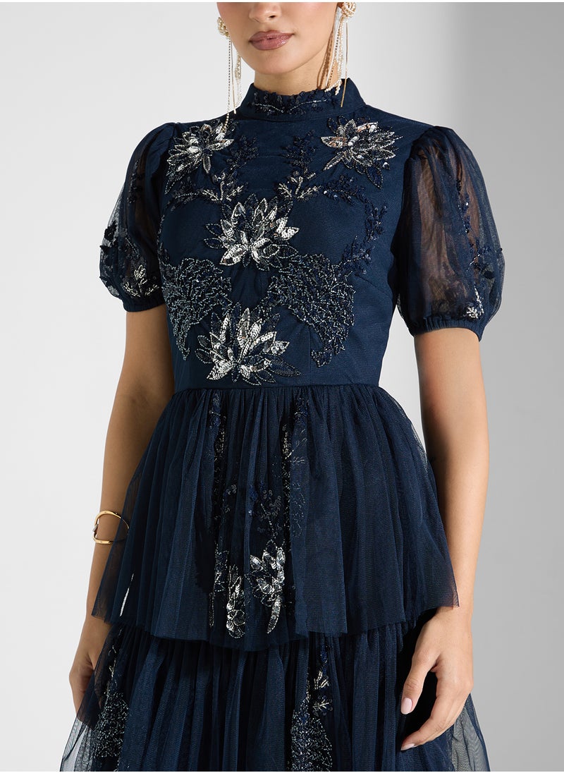 Maya Embellished Tiered Maxi Dress  - Image 3