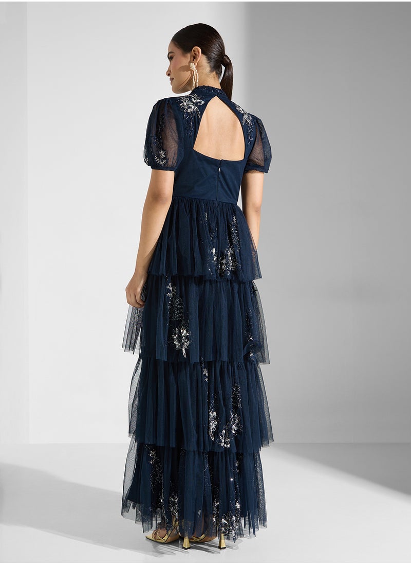 Maya Embellished Tiered Maxi Dress  - Image 2