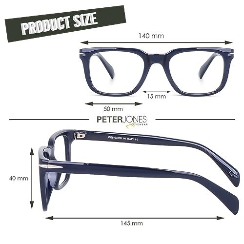 Peter Jones Medium Square Beckham Style Unisex Anti Glare Computer/Gaming Glasses (DB015BL22) - Image 5