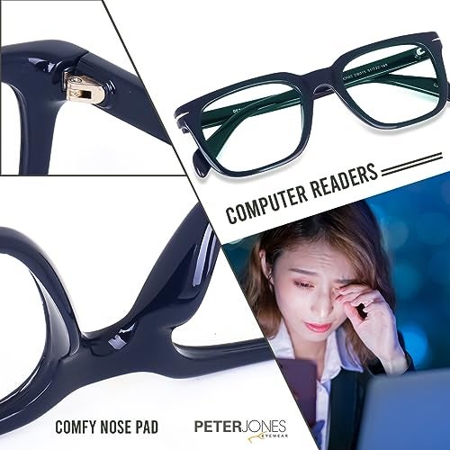 Peter Jones Medium Square Beckham Style Unisex Anti Glare Computer/Gaming Glasses (DB015BL22) - Image 3