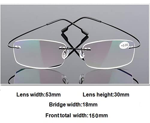Viseng Set of 2 Rimless reading glasses titanium metal ultra light Readers of Men Women +1.75 - Image 5