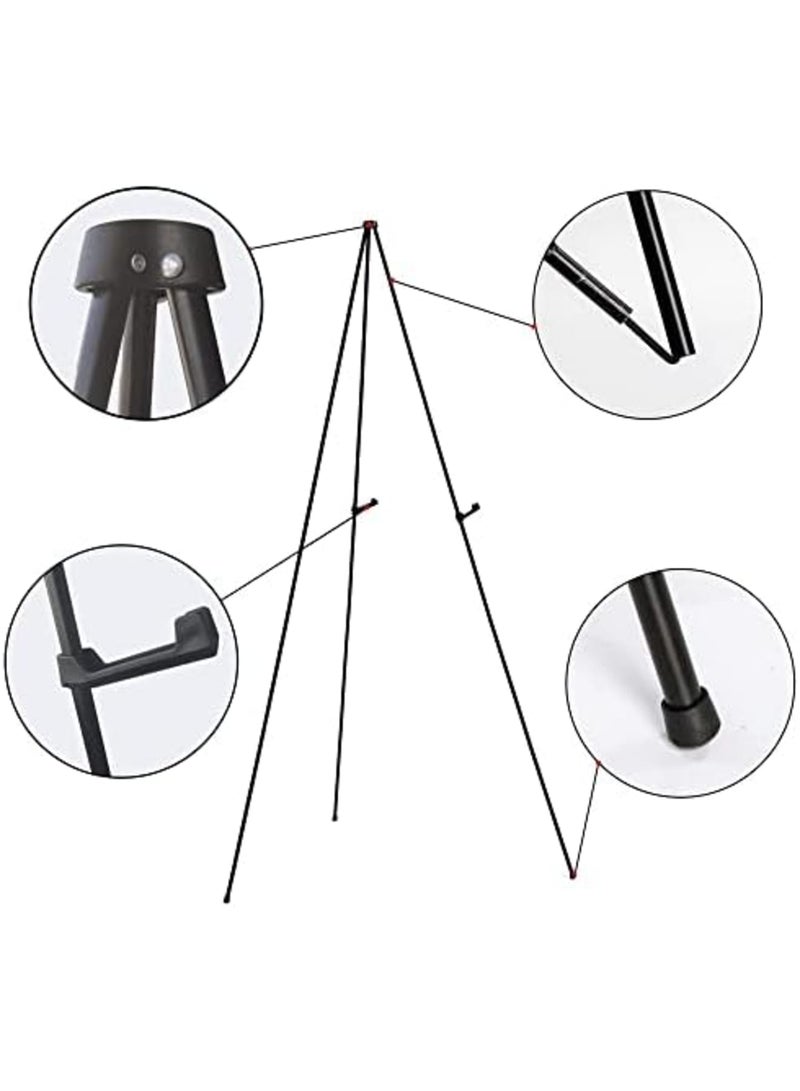 SYOSI Easel Stand for Display Wedding Sign & Poster, 63 Inches Tall - with Bag Collapsible & Portable - Adjustable Height - Sturdy Metal Tripod - Non-Slip Rubber Bottom, Ideal for Events & Presentations - Image 2