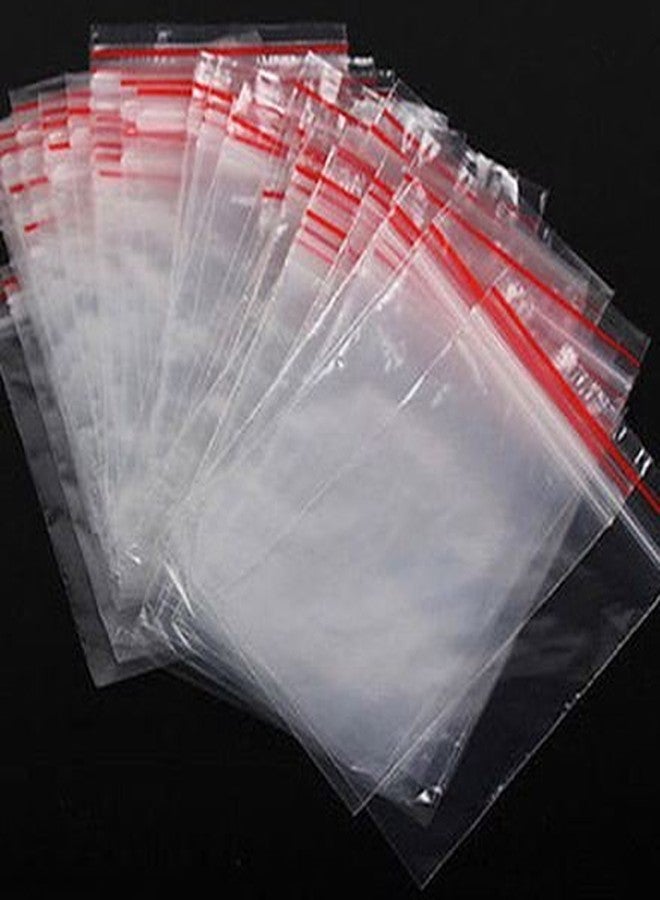 DMS RETAIL Transparent Zip Lock Pouch Bag Airtight Resealable Plastic Bags 5x7 Inches -Pack of 100 - Image 1