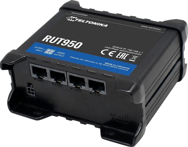 Teltonika RUT950U022C0 Industrial 4G LTE Wi-Fi Router Dual-SIM Failover 150Mbps - Image 1