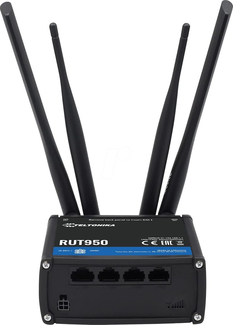 Teltonika RUT950U022C0 Industrial 4G LTE Wi-Fi Router Dual-SIM Failover 150Mbps - Image 2