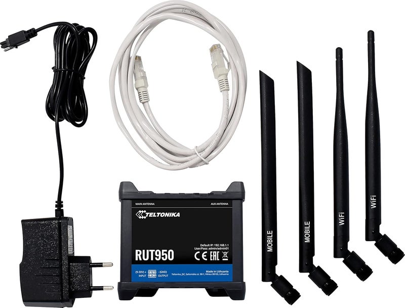 Teltonika RUT950U022C0 Industrial 4G LTE Wi-Fi Router Dual-SIM Failover 150Mbps - Image 3