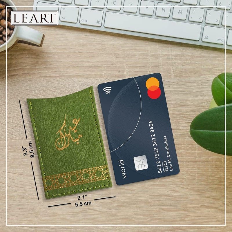 LeArt Leather Eid Envelopes, Eid Mubarak Envelopes Eidiya Envelopes Eid Decorations Eid Envelopes For Kids (Green) - Image 4